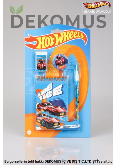 Hot Wheels Lisanslı Not Defteri, Gömme Kurşun Kalem, Silgi Ve Kalemtraş Seti, Turuncu