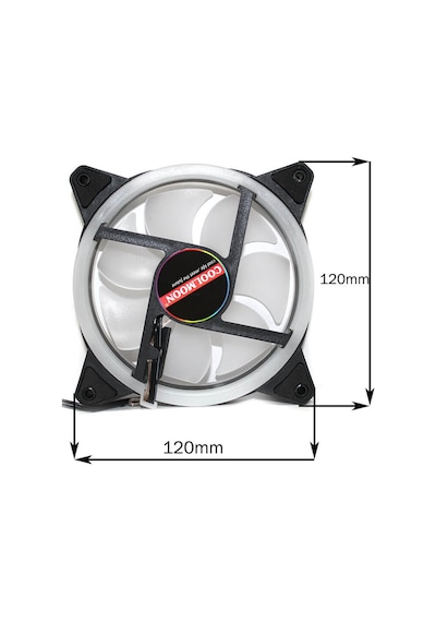 Coolmoon Rgb Renkli Sessiz Fan 3 Pin Pwm 2 Pin Molex 12 CM Kasa Fanı