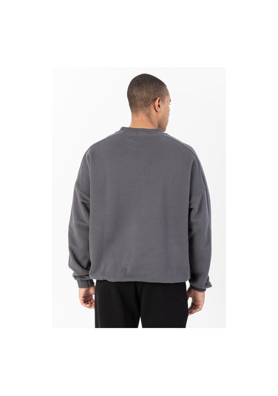Maraton Sportswear Oversize Erkek Bisiklet Yaka Uzun Kol Basic Antrasit Sweatshirt 21822-antrasit