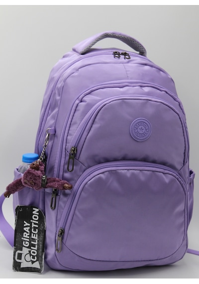 Büyük Boy Lila Renk Unisex Özel Saten Su İtici Kumaş Okul Çantas