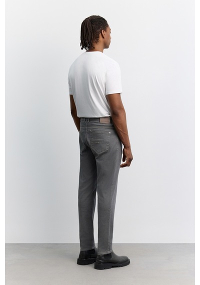 Avva Erkek Gri Eskitme Yıkamalı Pamuklu Elastan Comfort Slim Fit Jean Pantolon A62y3532