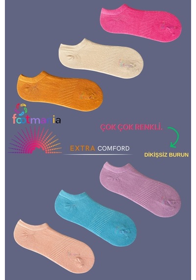 Footmania 6 '' Çift Kadın Çok Renkli Sneakers Çorap Seti Yüksek Pamuk Footmania 6 '' Çift Kadın Çok Renkli Sneakers Çorap Seti Yüksek Pamuk
