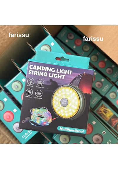 8 Fonksiyonlu 10 Metre Rgb Led Kamp Lambası Powerbank Özellikli, Type-c Şarjlı, Taşınabilir Işık Zinciri Çok Renkli