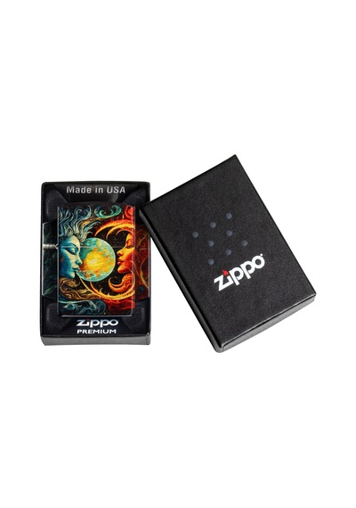 Zippo 48458 Spiritual Sun And Moon Design Çakmak Çok Renkli