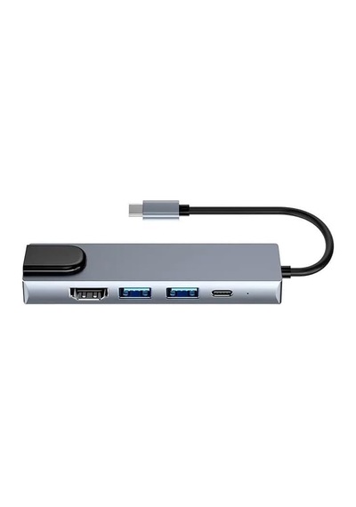 5 İn 1 Type-c Hub Ethernet Hdmi Usb Aktarım Hızı Usb C Hub Usb Çoğaltıcı Hub C Rj45+ 4k Hdmı Uyumlu + 2 Usb