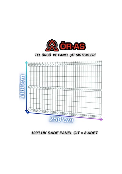 Yeşil Bahçe Teli Panel Çit 100 Cm X 250 Cm 8-adet