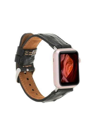 Bouletta Apple Watch Uyumlu Deri Kordon 42-44-45Mm De5 Siyah