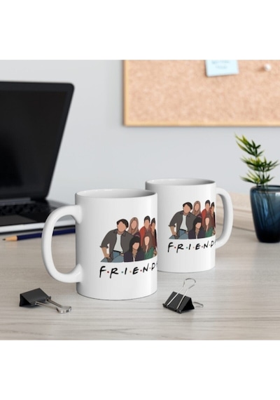 Friends Tasarım Kupa Hediyelik Eşya Kupa Beyaz