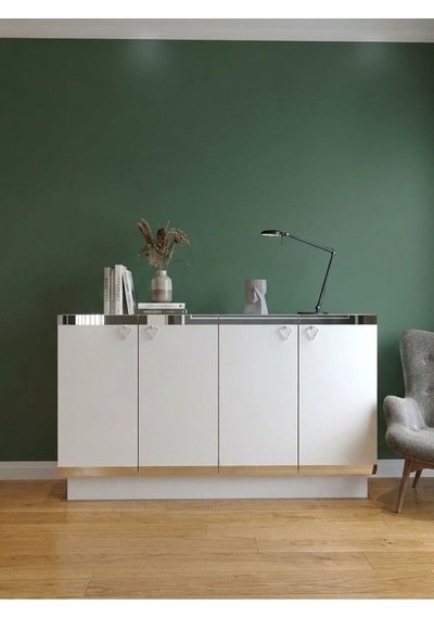 Karnaval 120 Cm Konsol, Tv Sehpası, Tv Ünitesi, Kahve Köşesi, Banyo Dolabı, Çok Amaçlı Dolap Sk8101-1 Beyaz