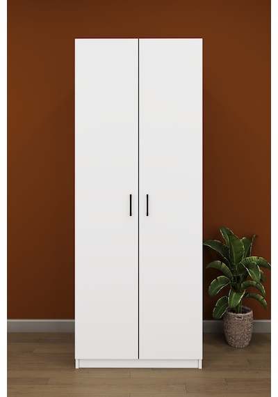 Lüks 2 Kapaklı Çok Amaçlı Yüklük Gardırop %100 Mdf Yatak Yorgan Yastık Saklama Dolabı Yk01 Beyaz