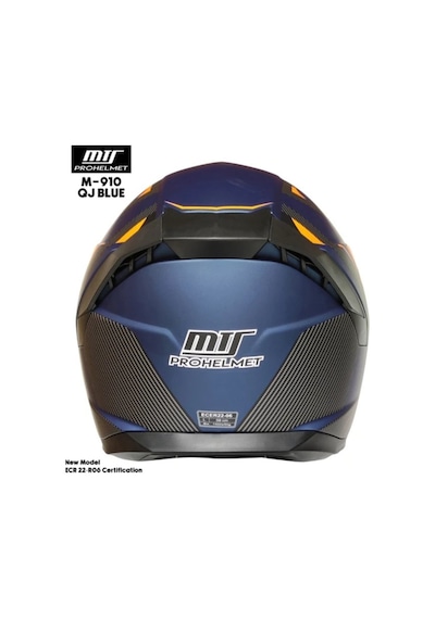 Mts M-910 Güneş Vizörlü Siyah Camlı Kapalı Motosiklet Kaskı Mat Mavi - Siyah
