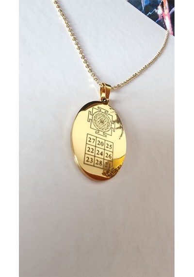 Sri Yantra Ve Kubera Yantra Satış Artırma Ve İş Başarısı Sayı Sekanslı Çelik Kolye Altın