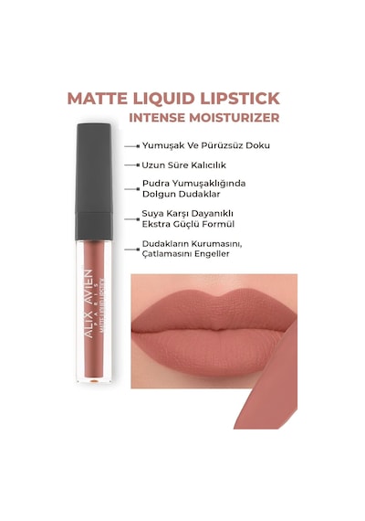 Uzun Süre Kalıcı Kadifemsi Kuruma Yapmayan Mat Likit Ruj - Matte Liquid Lipstick 502 Peachy Nude Belirtilmemiş
