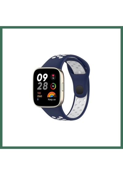 En-cag Redmi Watch 3 Spor Delikli Kordon - Lacivert-beyaz Bss