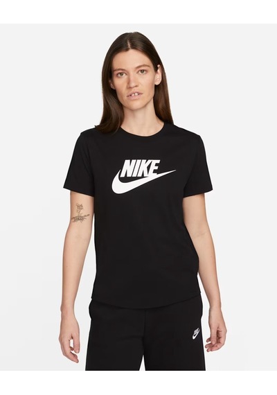Nike Sportswear Essentials Dx7906-010 Kadın Logo T-shirt - Siyah Çok Renkli