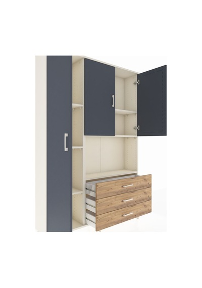Arges Dolap 6 Raflı 3 Çekmeceli 3 Kapaklı 132x30x195 Aytaşı-antrasit/çam Antrasıt/atlas Çam Arges Dolap 6 Raflı 3 Çekmeceli 3 Kapaklı 132x30x195 Aytaşı-antrasit/çam Antrasıt/atlas Çam