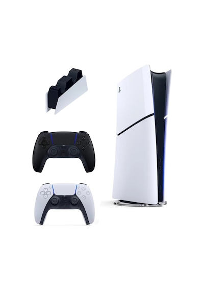 Playstation 5 Slim Digital 1 TB Oyun Konsolu  + 2 Siyah Dualsense + Şarj İstasyonu (İthalatçı Garantili)