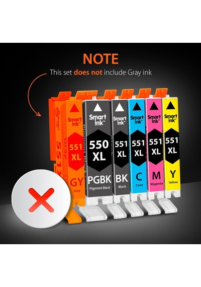 Smart İnk Uyumlu Yazıcı Kartuşları Canon Pgı 550 Xl Clı 551 Xl Mürekkep Kartuşları, Chip, Canon Pixma Mg5450, Mx725, Mx925, Mg6450, Mg5550, İx6850, Mg5650, İp7250, İp8750 1 Set For Canon Pgı-550xl Clı-551xl