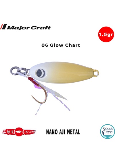 Major Craft Nano Aji Metal 1.5gr 16mm 06 Glow Chart