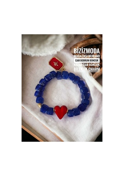 Murano Cam Bodrum Boncuk Charm Nazar Boncuk Bileklik Nazar Boncuklu Bileklik Lacivert 51019119