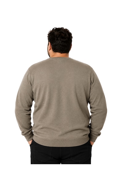 Battalmoda Erkek Büyük Beden Vizon Bisiklet Yaka Pamuklu Kazak 3xl-4xl-5xl-6xl