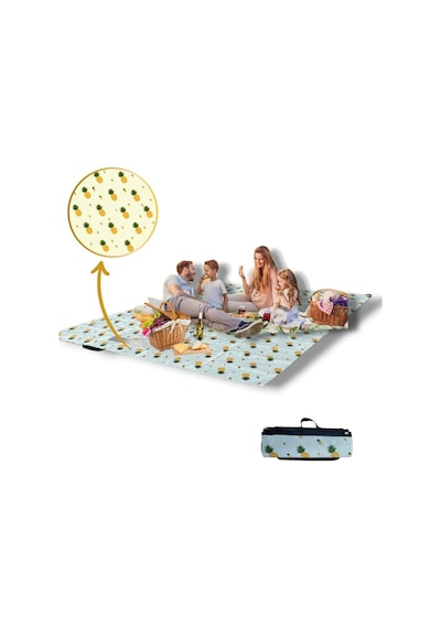 Kamp Matı, Kamp Örtüsü, Piknik Örtüsü, Kamp Masası Örtüsü 150-200 Cm Ananas 2 Ananas Çok Renkli