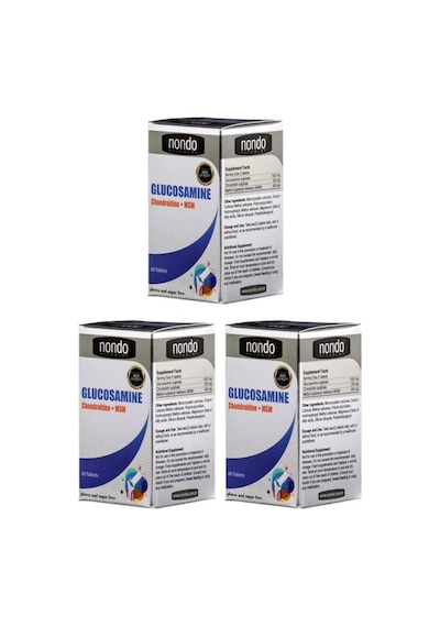 Nondo Glucosamine Chondroitine Msm 60 Tablet Glikozamin 3 Adet