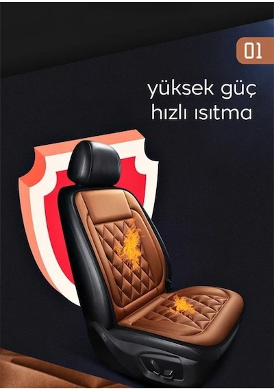 Coofbe Tüm Araçlara Uyumlu 12w Araç Koltuk Isıtma Minderi Araç Koltuk Koruyucu Oto Isıtıcı Minder