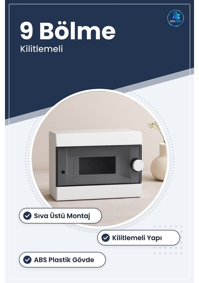 Sigorta Kutusu Sıva Üstü Kilitlemeli 9 Bölmeli Elektrik Pano Tesi