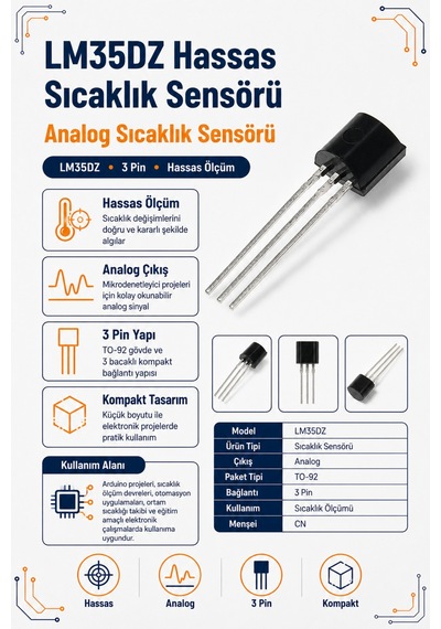 Lm35dz Hassas Sıcaklık Sensörü