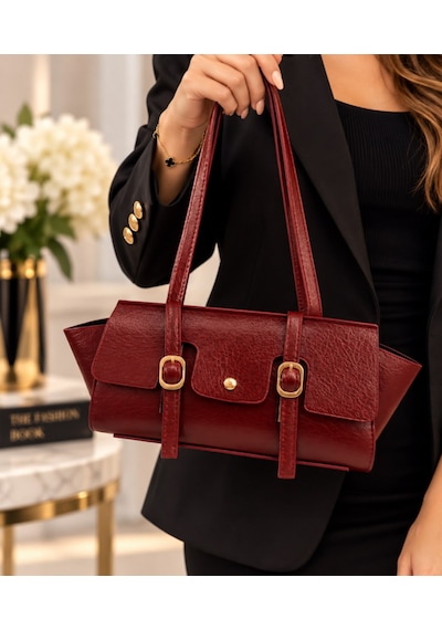 Rose Bordo Kadın Uzun Model Şık El Çantası