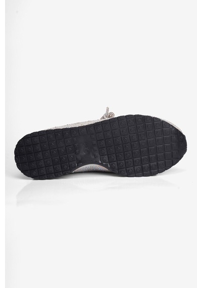 Mubiano Kadın Süet Sneaker Taşlı Bağcıklı Mely Bej