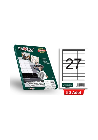 Herboy Hb-1027 70 X32,125 Mm A4 Laser Etiket 50 Adet