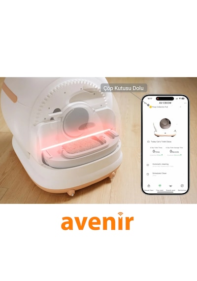 Avenir Av-cb02w Otomatik Akıllı Kedi Tuvaleti App Kontrol + Paspas