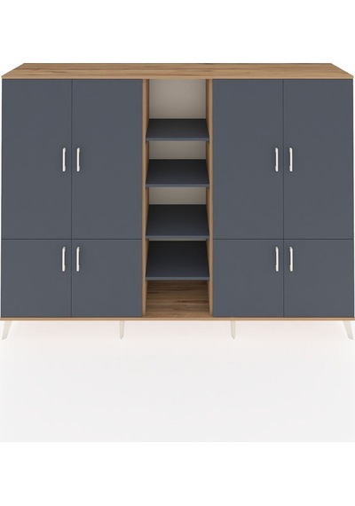 Hyperion Dolap 14 Raflı 8 Kapaklı 220x44x163 Çam-antrasit Çam-antrasit Hyperion Dolap 14 Raflı 8 Kapaklı 220x44x163 Çam-antrasit Çam-antrasit