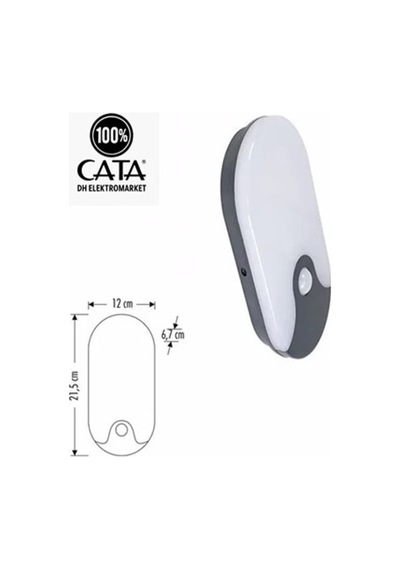 20 W Sensörlü Palermo Led Duvar Armatürü - Sarı Işık 4000k - Siyah Kasa Beyaz