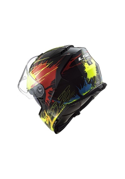 Ls2 Storm Drop Siyah - Sarı - Kırmızı Kask Kapalı Motosiklet Kask