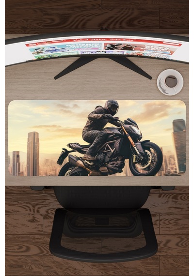 Motorsiklet Kaymaz Dikişli Kauçuk Oyuncu Mousepad V1 - 70x30 Xl Gaming Mouse Pad Fare Altlığı