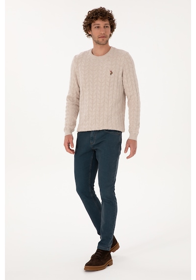U.S. Polo Assn. Erkek Koyu Mavi Slim Fit Petrol Jean Pantolon 50308119-VR102