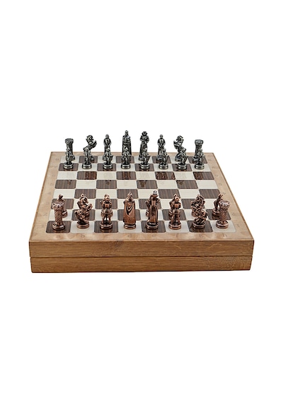 Gifthome Orta Boy Metal İngiliz Satranç Takımı Antik Ve Rustik De