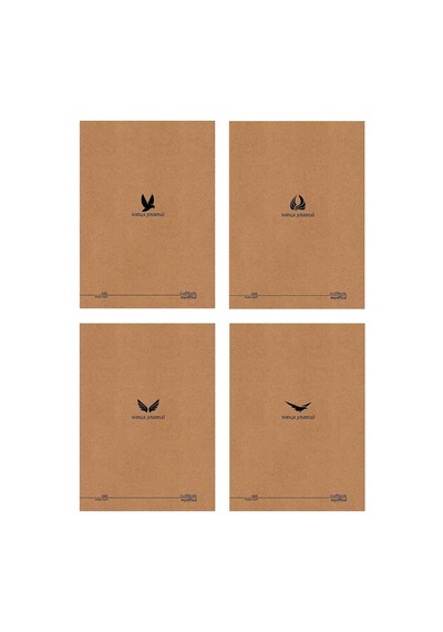 Wings Journal 4'lü Kareli A5 Defter Seti - Kraft Kapak