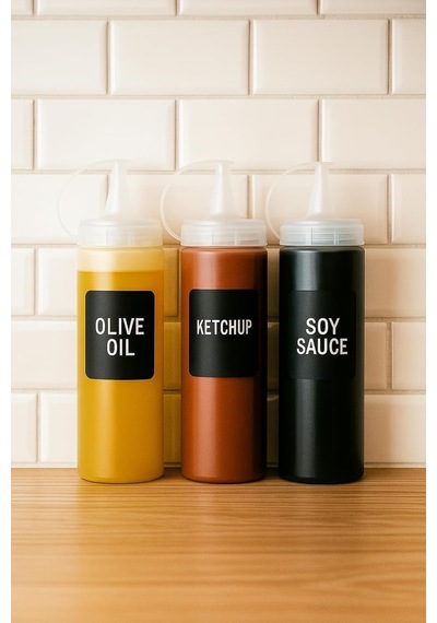 Lexroo Masterchef Sızdırmaz Kapaklı Plastik Yağ Şişesi, Yağdanlık Sos Şişesi, 700 Ml, Şeffaf, Modern