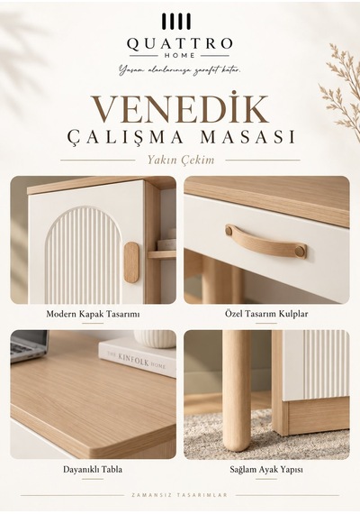 Venedik Kitaplıklı Çalışma Masası 120