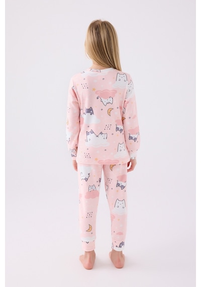Rolypoly Kız Çocuk Garson Pembe Pijama Takım 3460 001
