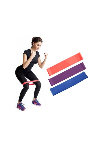 3'lü Set Aerobik Band Latex Aerobik Bandı Pilates Yoga Lastiği
