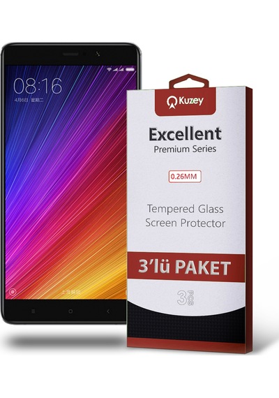 Xiaomi Mi 5s Plus ile Uyumlu Kırılmaz Temperli Ekran Koruyucu Cam Ekonomik 3'lü Paket