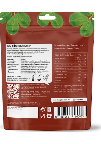 Fropie Yer Fıstığı - Fırında Yağsız Kavrulmuş 3 x 75 G