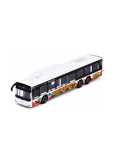 Majorette Man Lion S City C Beyaz Grafiti Desenli Metal Şehir Otobüsü 13 Cm