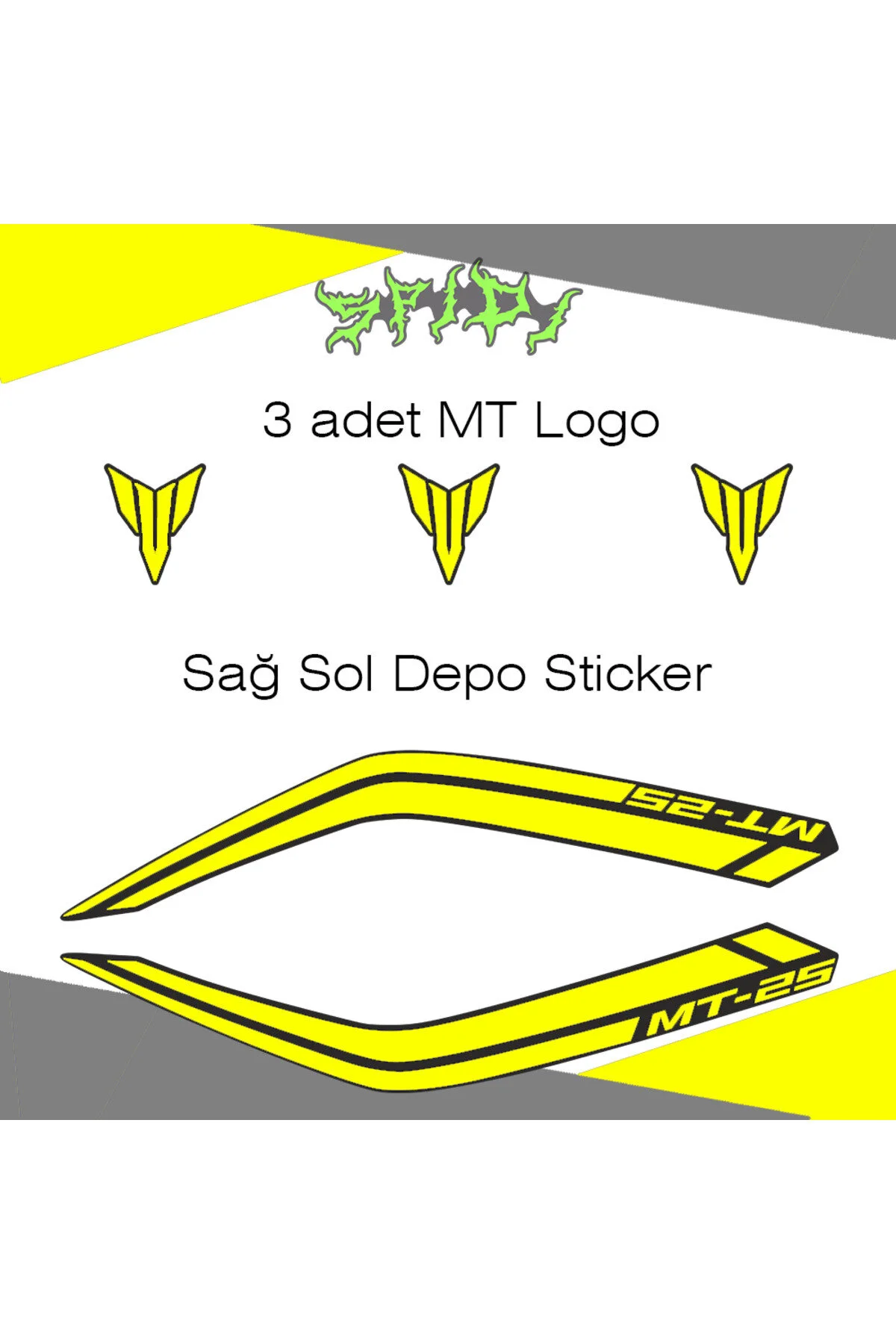 Mt-25 Neon Sarı Depo Şerit Sağ Sol 2015-2018