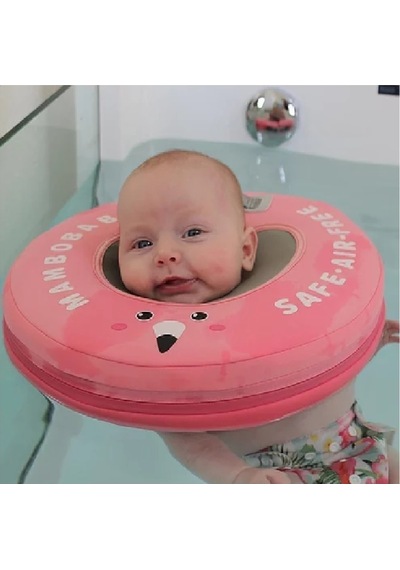 Mambobaby Emniyet Kemerli Bebek Yüzme Boyun Simidi - Pembe